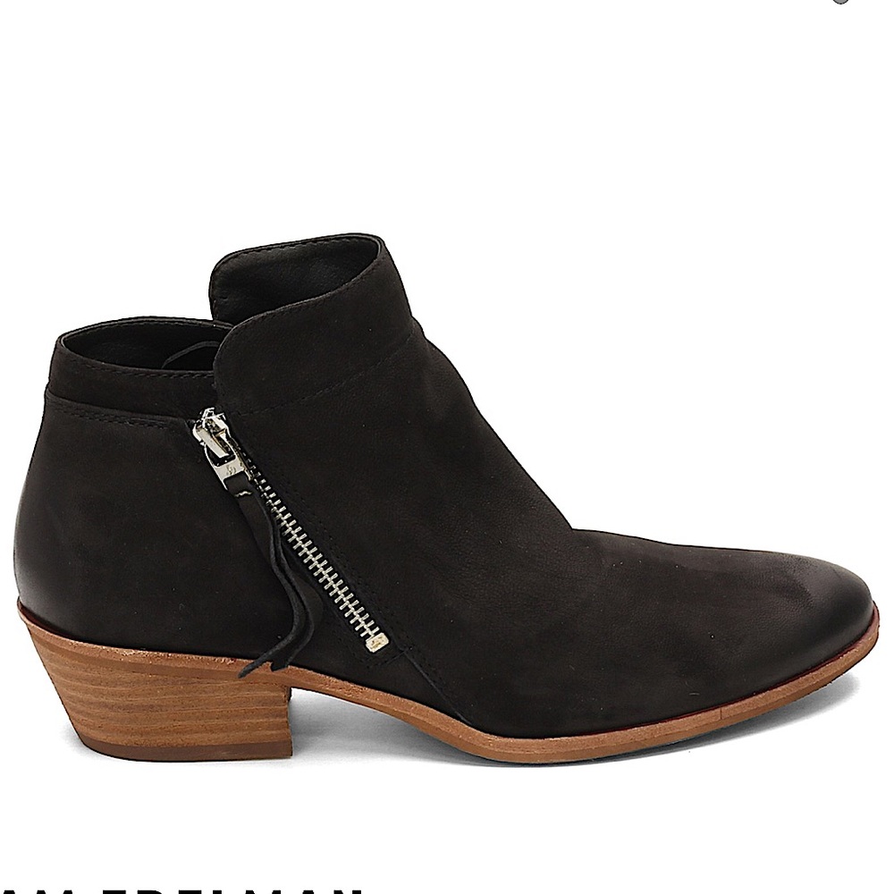 NEW SAM EDELMAN Packer Ankle Zipper Black Suede Bootie women’s size 13